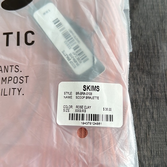 Skims Stretch Ribbed Bralette size Xxs/xs brand new in bag with tags. - Picture 3 of 5